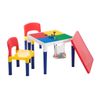 GEM Toys Children's 2-in-1 Building Blocks Table & Chairs Set w/ 100 Blocks