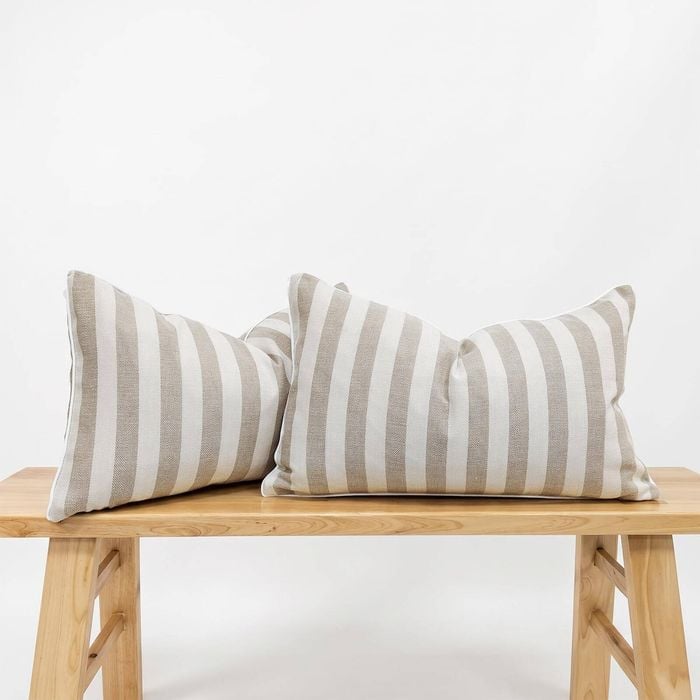 Gioia Casa 2-pack Linen Cotton Cushion Covers - Yarn Dyed 55% Linen 45% Cotton - Natural, 30cm X 50cm