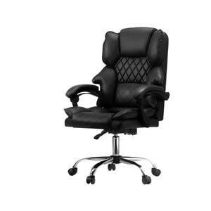 Oikiture Massage Office Chair Recliner PU Leather Black