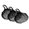 3PK Sachi Cotton String Bag Long Handle Black
