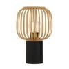 Telbix Sorens Contemporary Table Desk Lamp Light Bamboo Metal Black Natural Matte