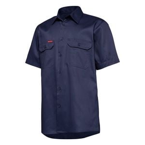 Hard Yakka Navy Core Vented Short Sleeve Cotton Shirt - Size 3XL