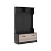Costway 160cm Hall Tree Coat Clothes Rack Shoe Storage Bench, Black