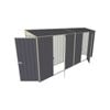 Build-a-Shed 0.8 x 4.5 x 2m Skillion Single Hinged Door Shed with Dual Single Hinged Side Doors - Grey