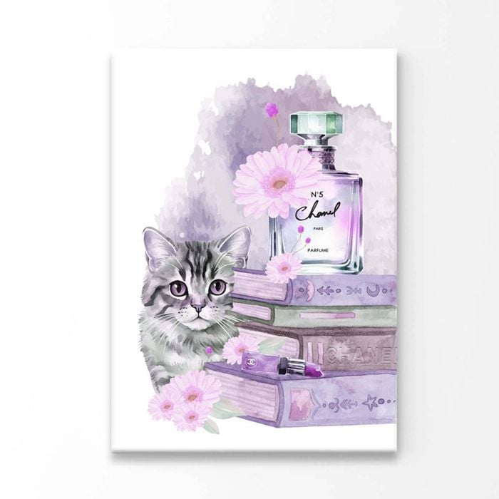 Perfume with Cat Print 100% Australian Made 60 x 90cm (Acrylic)