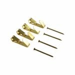 Everhang 8kg Brass Plated Picture Hanging Angle Drive Hook - 4 Pack