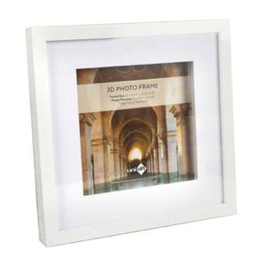 Unigift 3D Wooden/Glass Picture Photo Frame 22x22cm/15x15cm White