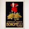 Galrie Vermouth Bianco Bonomelli Milano Vintage Advertising Poster Art Home Décor, Wood Frame, A0 84 x 119cm (33 x 47inch)