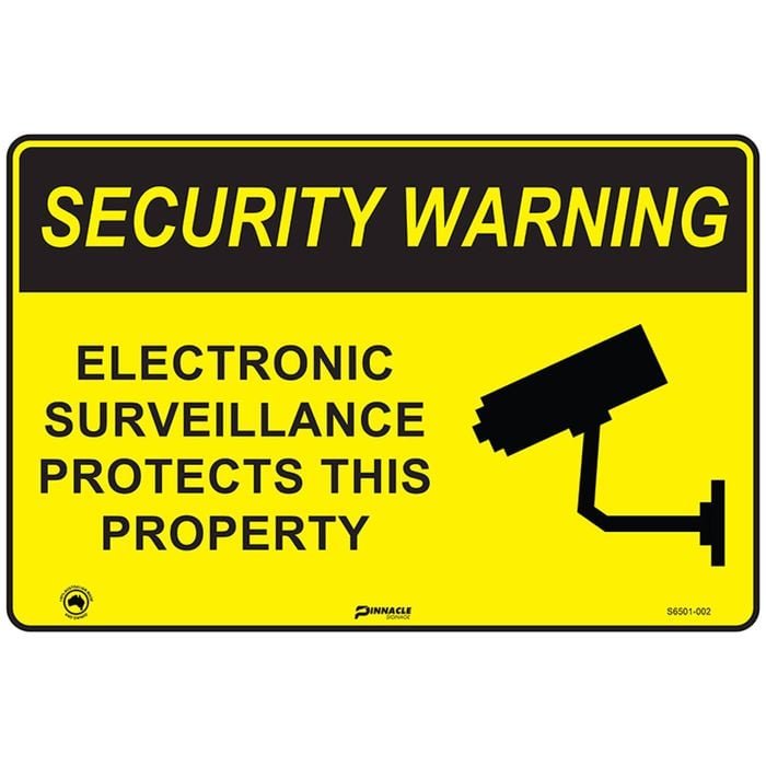 Pinnacle 600 x 400mm Poly Security Warning Electronic Surveillance Sign