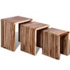 vidaXL Teak Reclaimed Nesting Table Set 3 Pieces Coffee Dining Furniture