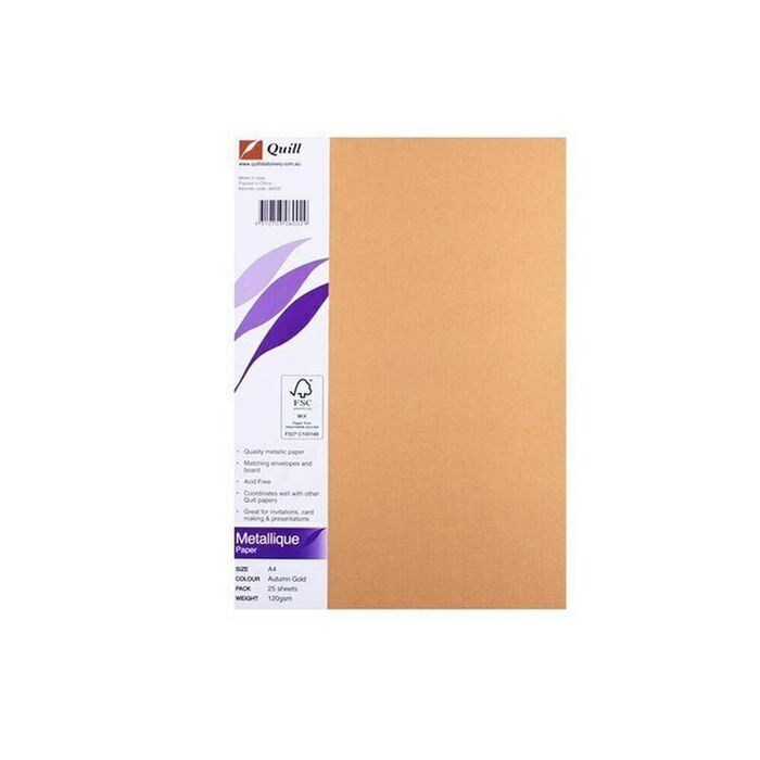 Quill A4 Metallique Paper (25pk) (Autumn Gold)