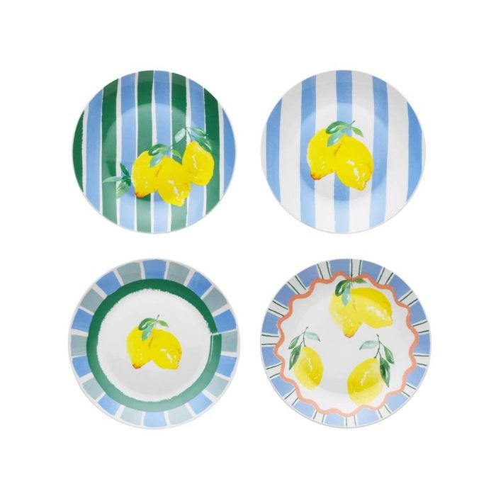 Porto Limone Set Of 4 Side Plates Assorted