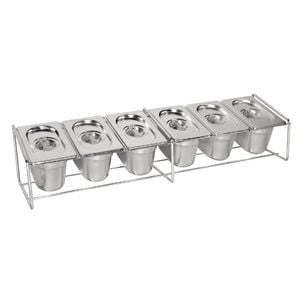 Vogue Wire Gastronorm Pan Stand Stainless Steel Free Standing 150x680x160mm Commercial Kitchen Food Prep Storage