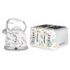 Laura Ashley Elveden White 2.5l Stove Top Kettle & 4 Slice Bread Toaster Set