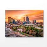 Perth's Skyline at Sunset Print 100% Australian Made 120x90cm (Stretched Canvas)