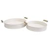2pc LVD Round Metal Serving Trinket Tray Set 34.5x5.5cm/29.5x5.5cm Ivory