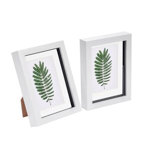 Nicola Spring 2 Piece 5 X 7" 3d Shadow Box Photo Frame Set - Craft Display Picture Frame With 4 X 6" Mount - White