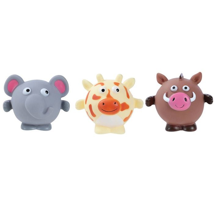 3PK Paws & Claws 11x9cm Vinyl Zoo Animals Squeaky Pet/Dog Toy - Assorted