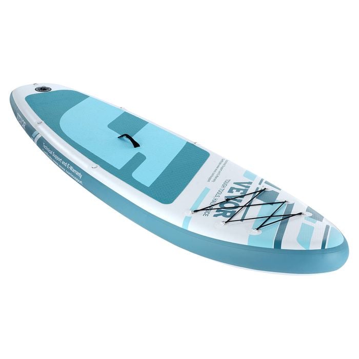 VEVOR Inflatable Stand Up Paddle Board White and Blue Non-slip Deck for Youth & Adults