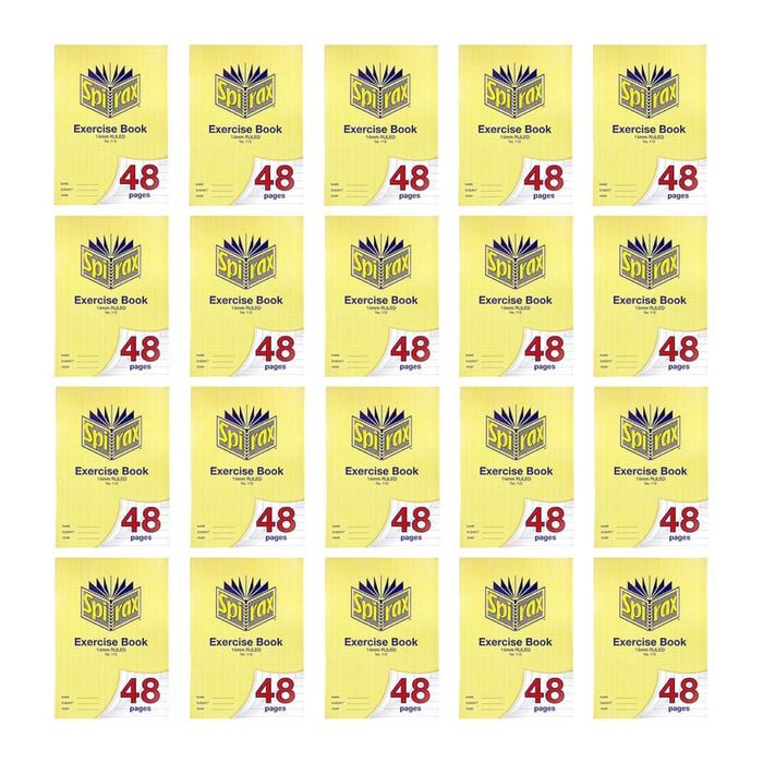 20x Spirax 112 Exercise Book A4 48 Pages 14mm Ruled School Notebook Yellow