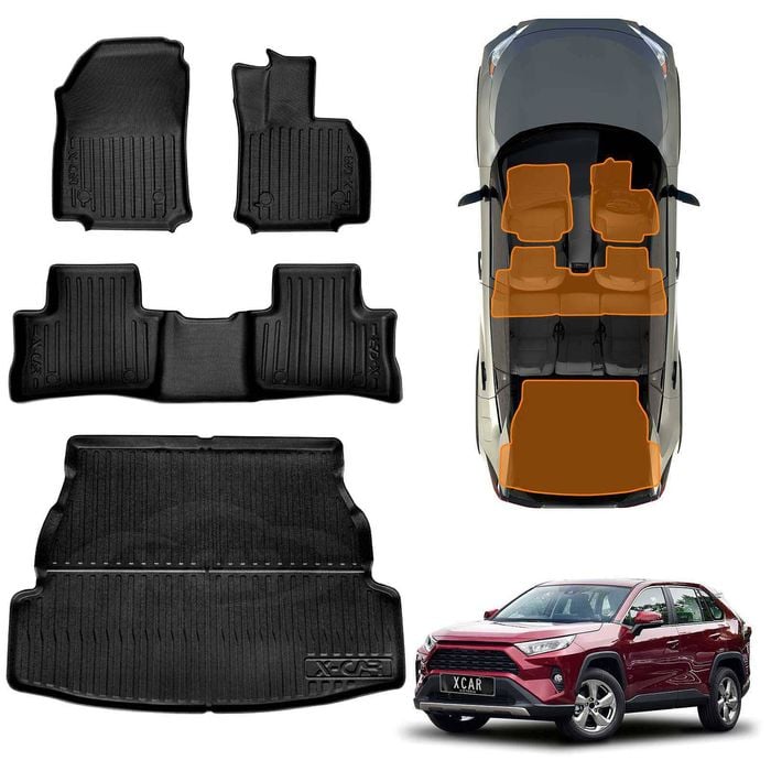 3D Floor Mats Boot Liner for Toyota RAV4 Rav 4 XA50 2019-2025 All Weather Cargo Trunk Luggage Tray