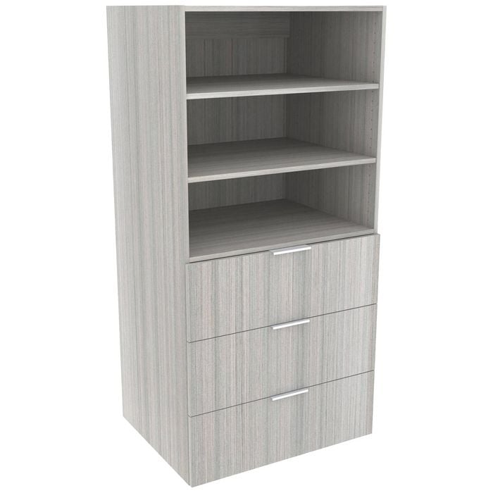 Lugna 1536 x 750 x 580mm Mist Ready to Assemble Robe Insert 2 Shelf 3 Drawer Unit
