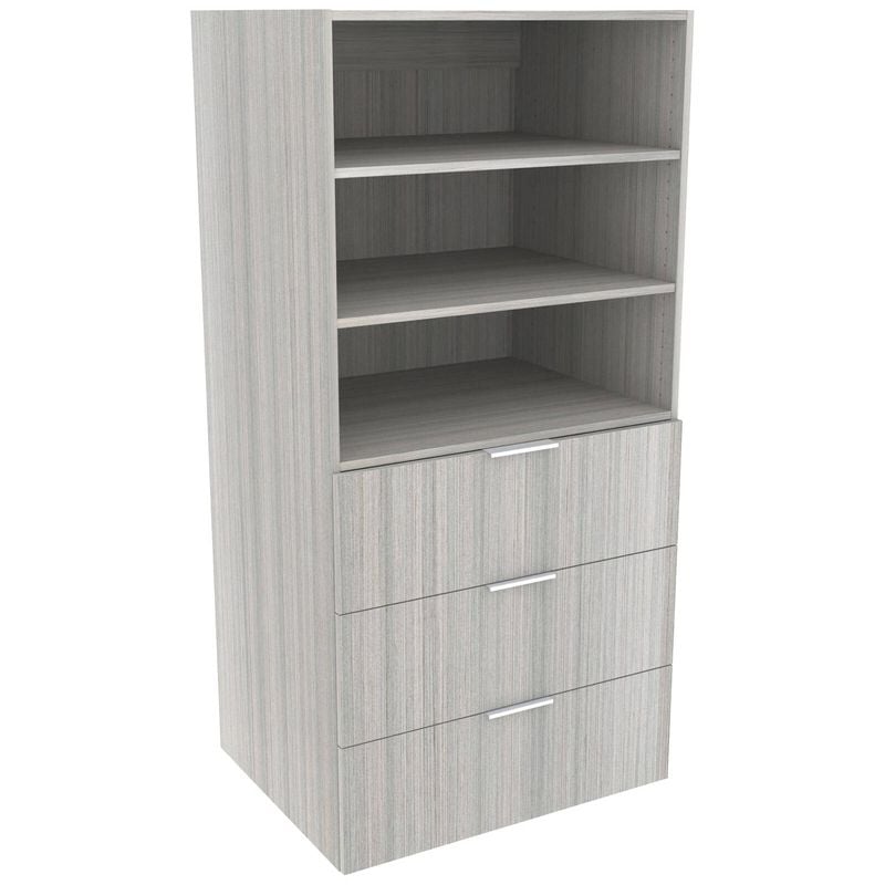 Lugna 1536 x 750 x 580mm Mist Ready to Assemble Robe Insert 2 Shelf 3 Drawer Unit
