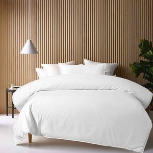 Accessorize Bedroom Collection Bamboo Cotton Double Stitch Quilt Cover Set White