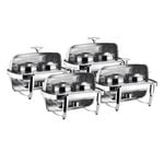 SOGA 4X 6.5L Stainless Steel Double Soup Tureen Roll Top Buffet Chafing Dishes
