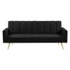 Levede 3-Seater Convertible Velvet Sofa Bed 197CM Black
