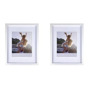 2PK Frankie & Me Wood Border 8x10'' Picture Frame Home/Office Photo Decor White
