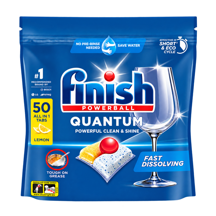 Finish Quantum Lemon Dishwashing Tablets - 50 Pack