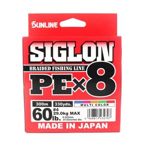 Sunline Siglon PE x8 Braid Fishing Line 300m Multi Colour 60lb