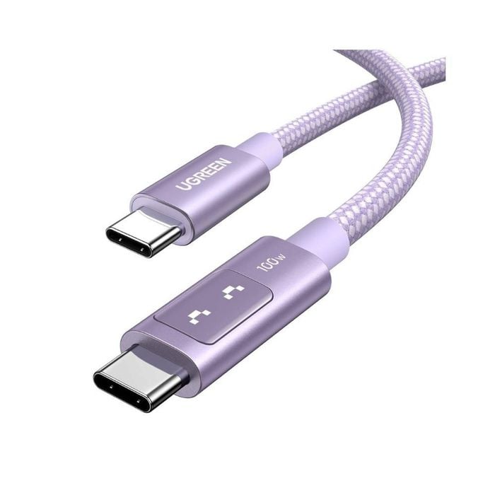 Ugreen Uno 100w Usb C To Usb C Cable With Led Display Fast Charging Braided Durable Design