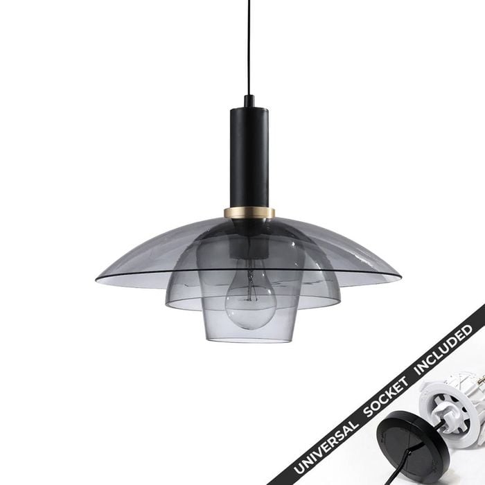 Snap Lighting Pabla Glass Downlight to Pendant Light Conversion Kit Black