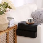 Sherwood Home Flexible Bamboo Sofa Armrest Tray with Remote Pocket Caddy Organiser - 46x32x6cm