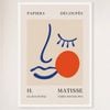 Galrie Papiers Découpés Blue Face with Orange, H. Matisse Art Print (1955), White Frame, A4 21 x 30cm (8 x 12inch)