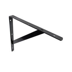 Carinya 300 x 300mm Black Straight Stayed Bracket - Heavy Duty
