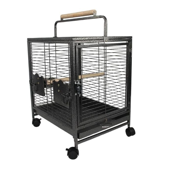 YES4PETS Small Bird Transport Budgie Cage Parrot Aviary Carrier With Wheel