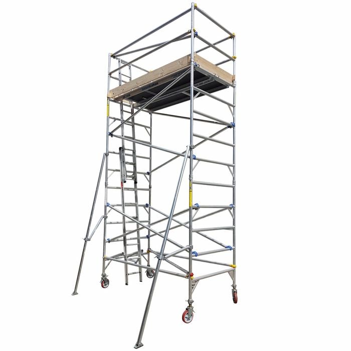Instant Access 1.3 x 2.5 x 4.5m 225kg Aluminium Double Width Mobile Scaffold Tower