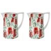 2PK LVD Bottlebrush Porcelain 14.5cm Jug Pitcher/Decorative Vase