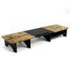 Advwin 100cm Dual Monitor Stand Riser Wood Desktop Organizer with Storage Space Walnut+Black