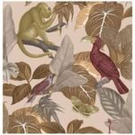 Tropical Life Wallpaper Beige and Red