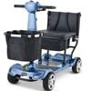 EQUIPMED SmartPacer+ Ultra-Lightweight Mobility Scooter w/ Li-ion Battery, Foldable, 120kg Capacity, Blue
