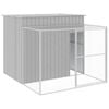vidaXL Dog House with Run Light Grey 214x253x181 cm Galvanised Steel