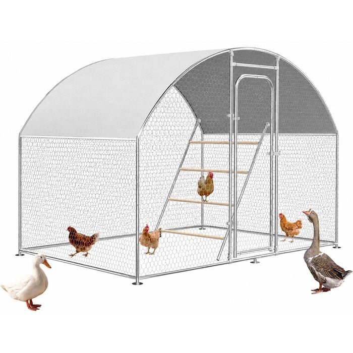 Advwin Large Metal Chicken Coop + Chicken Roosting Perch