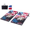 VEVOR Cornhole Set Blue White Corn Hole Game Boards MDF Wood for Backyard