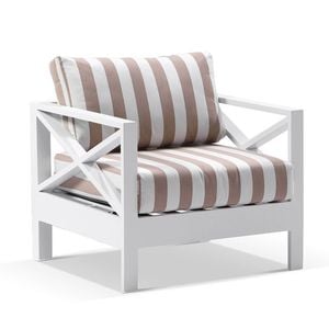 Kansas 1 seater Outdoor Aluminium Lounge in Sunbrella
