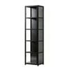 FORET 5-Tier Acrylic Display Cabinet Collectibles Storage Shelf Black