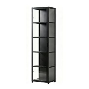 FORET 5-Tier Acrylic Display Cabinet Collectibles Storage Shelf Black